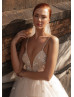 Beaded Spaghetti Straps Lace Glitter Tulle Wedding Dress Beaded Spaghetti Straps Lace Glitter Tulle Wedding Dress